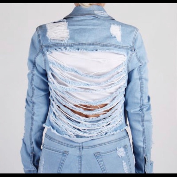 Distressed denim jacket - Picture 2 of 3